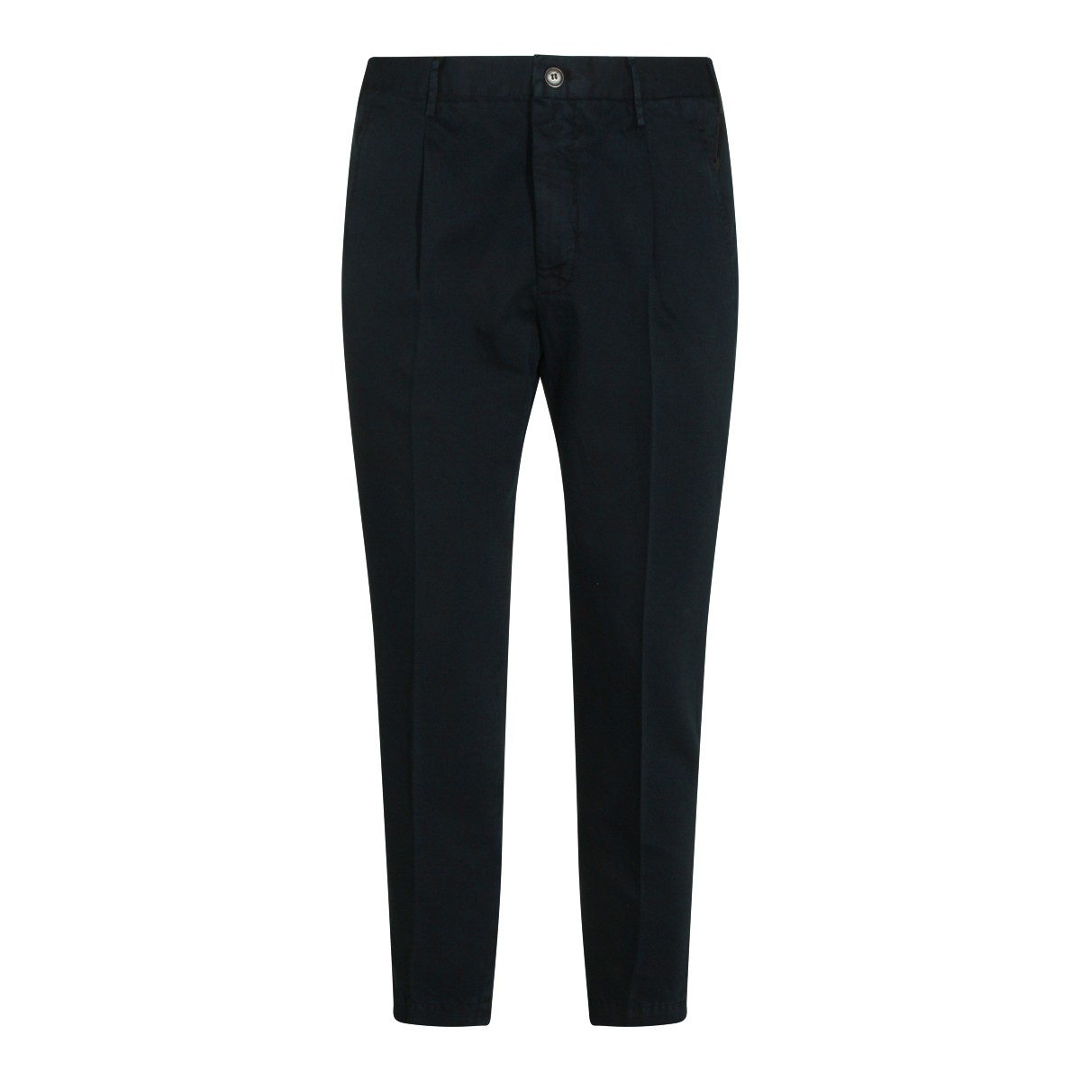 NAVY COTTON LINEN BLEND PANT