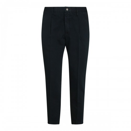 NAVY COTTON LINEN BLEND PANT