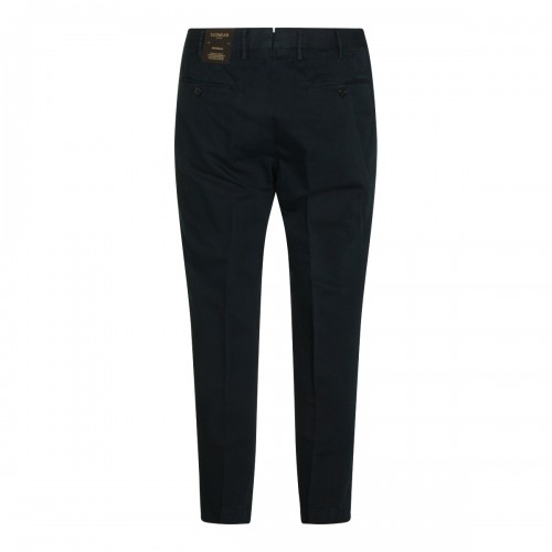 NAVY COTTON LINEN BLEND PANT