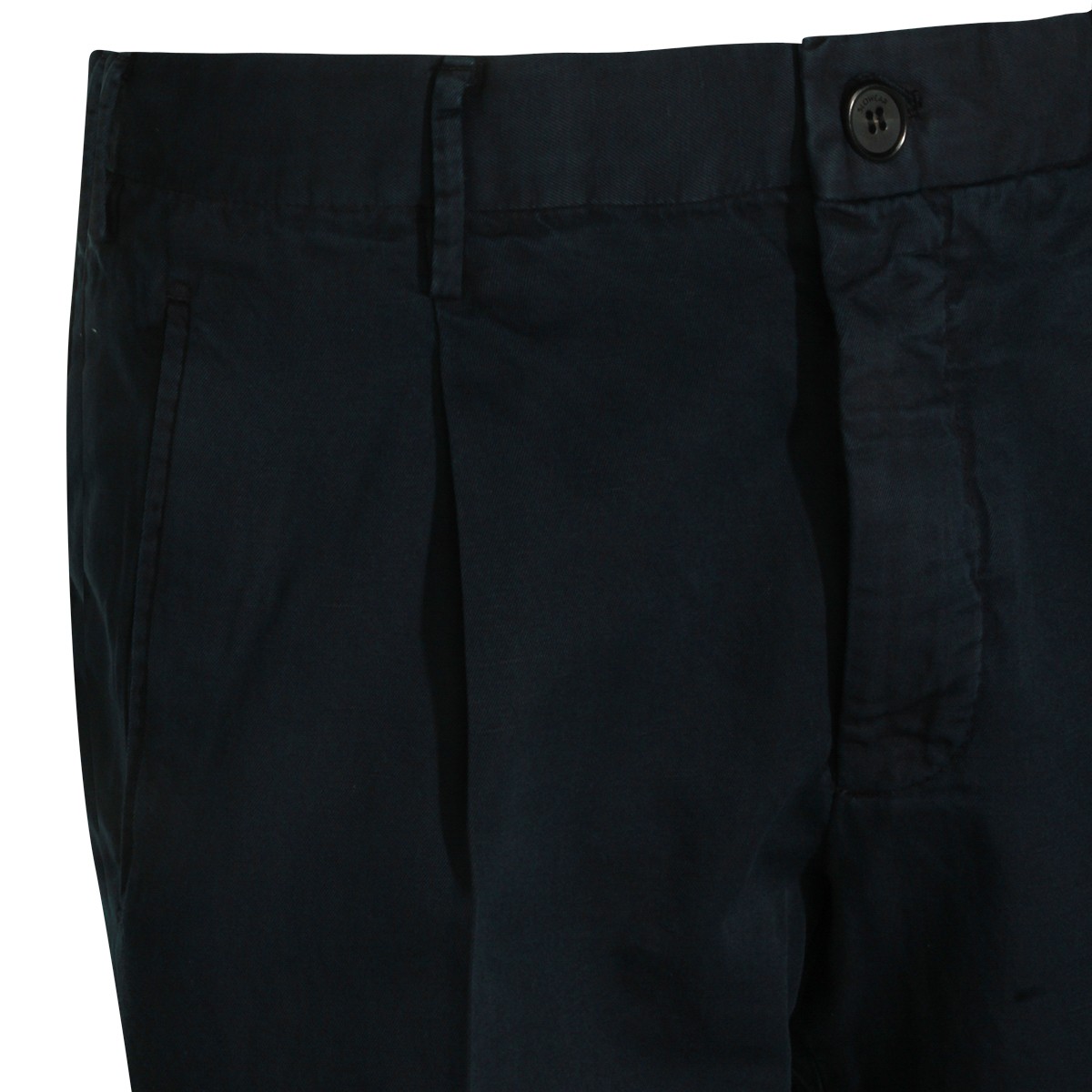 NAVY COTTON LINEN BLEND PANT