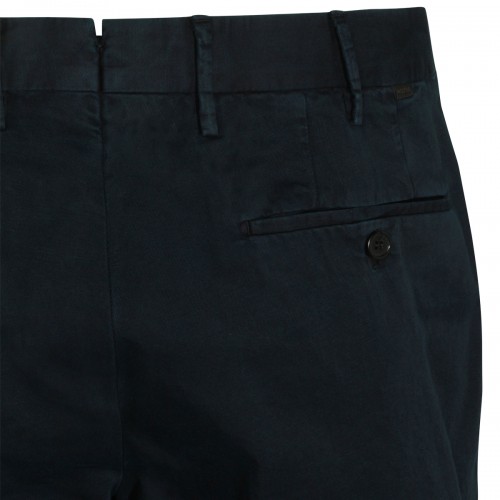 NAVY COTTON LINEN BLEND PANT