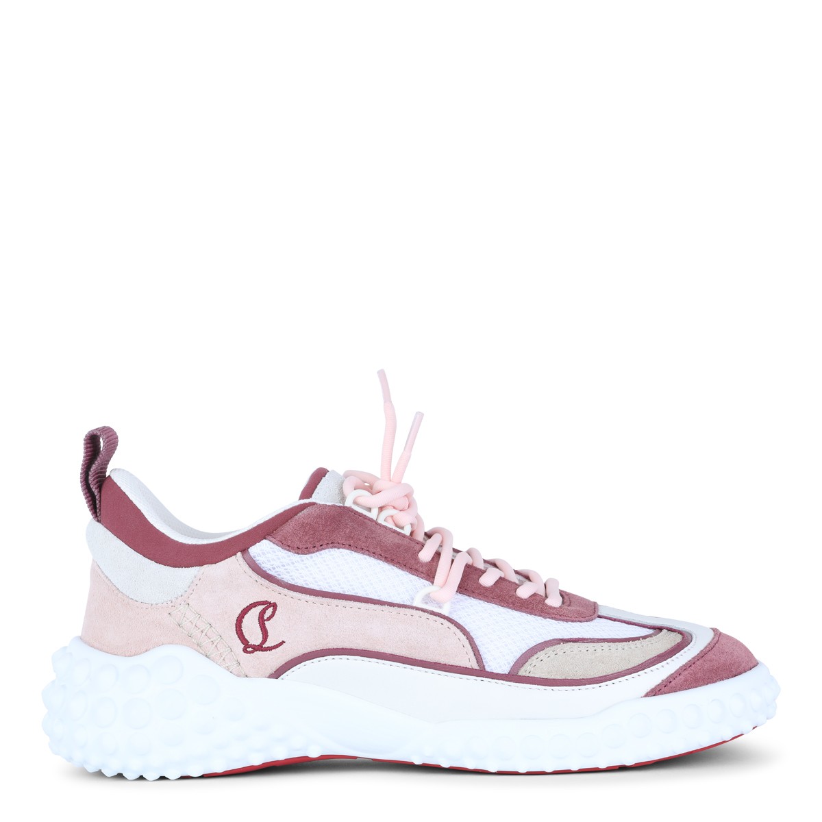 WHITE AND PINK LEATHER MARA SNEAKERS