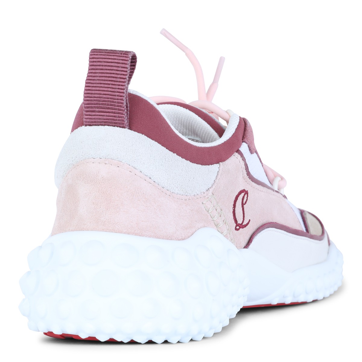 WHITE AND PINK LEATHER MARA SNEAKERS