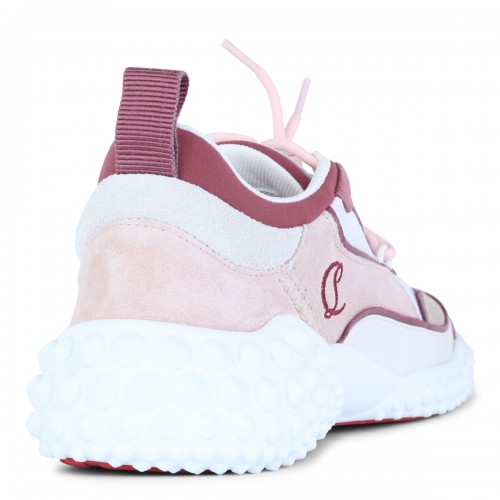 WHITE AND PINK LEATHER MARA SNEAKERS