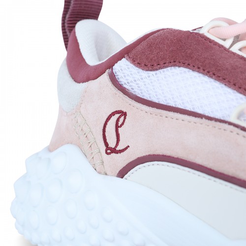 WHITE AND PINK LEATHER MARA SNEAKERS