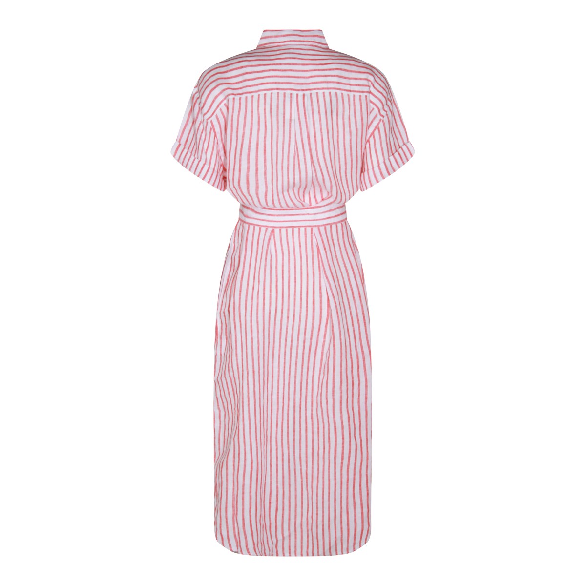 WHITE AND RED LINEN DRESS
