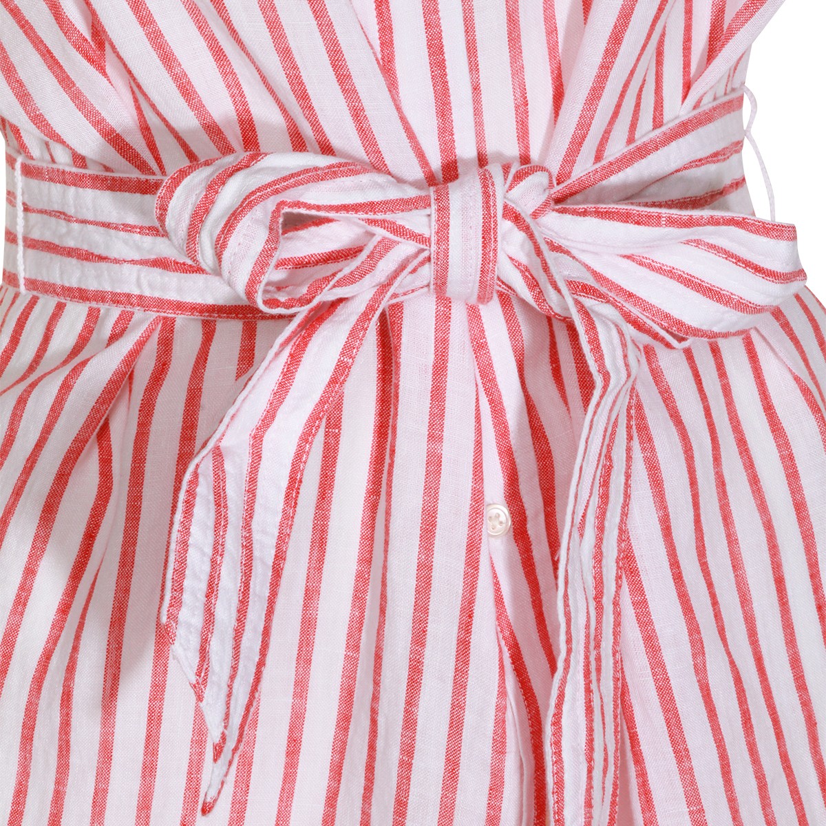 WHITE AND RED LINEN DRESS