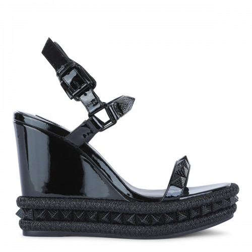 BLACK LEATHER ESPADRILLAS