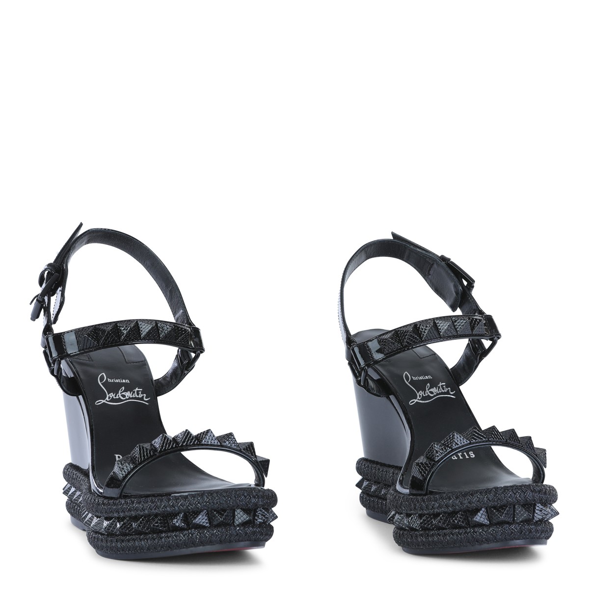 BLACK LEATHER ESPADRILLAS