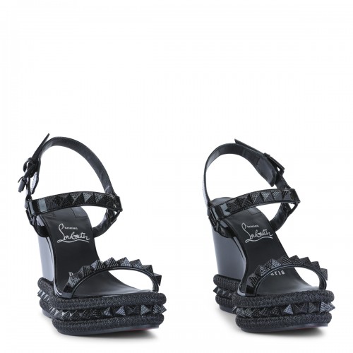 BLACK LEATHER ESPADRILLAS