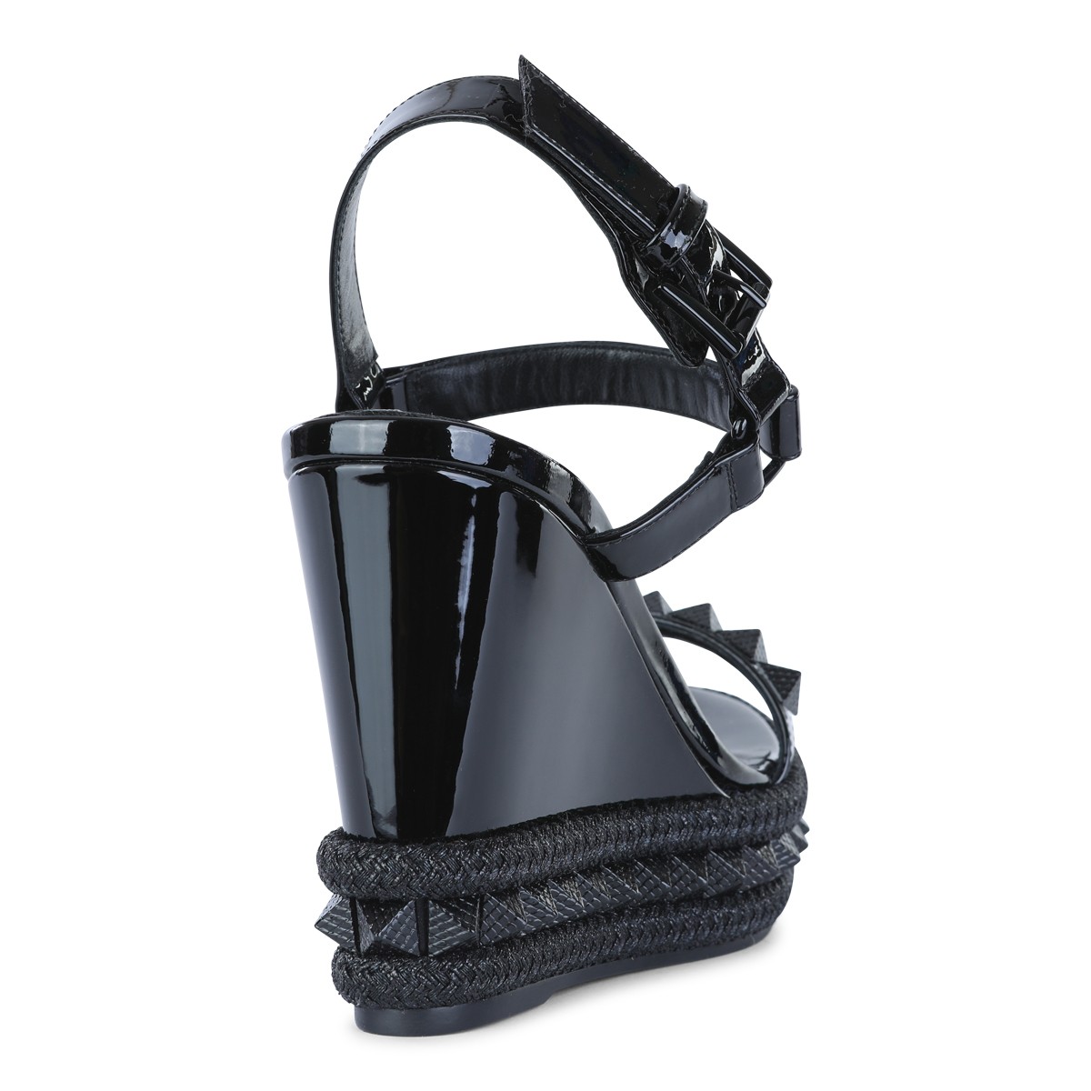 BLACK LEATHER ESPADRILLAS