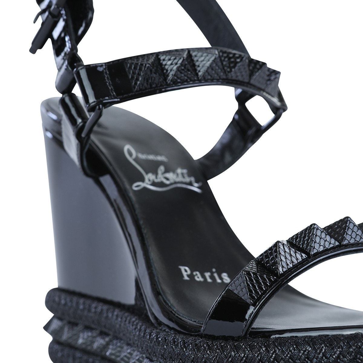 BLACK LEATHER ESPADRILLAS