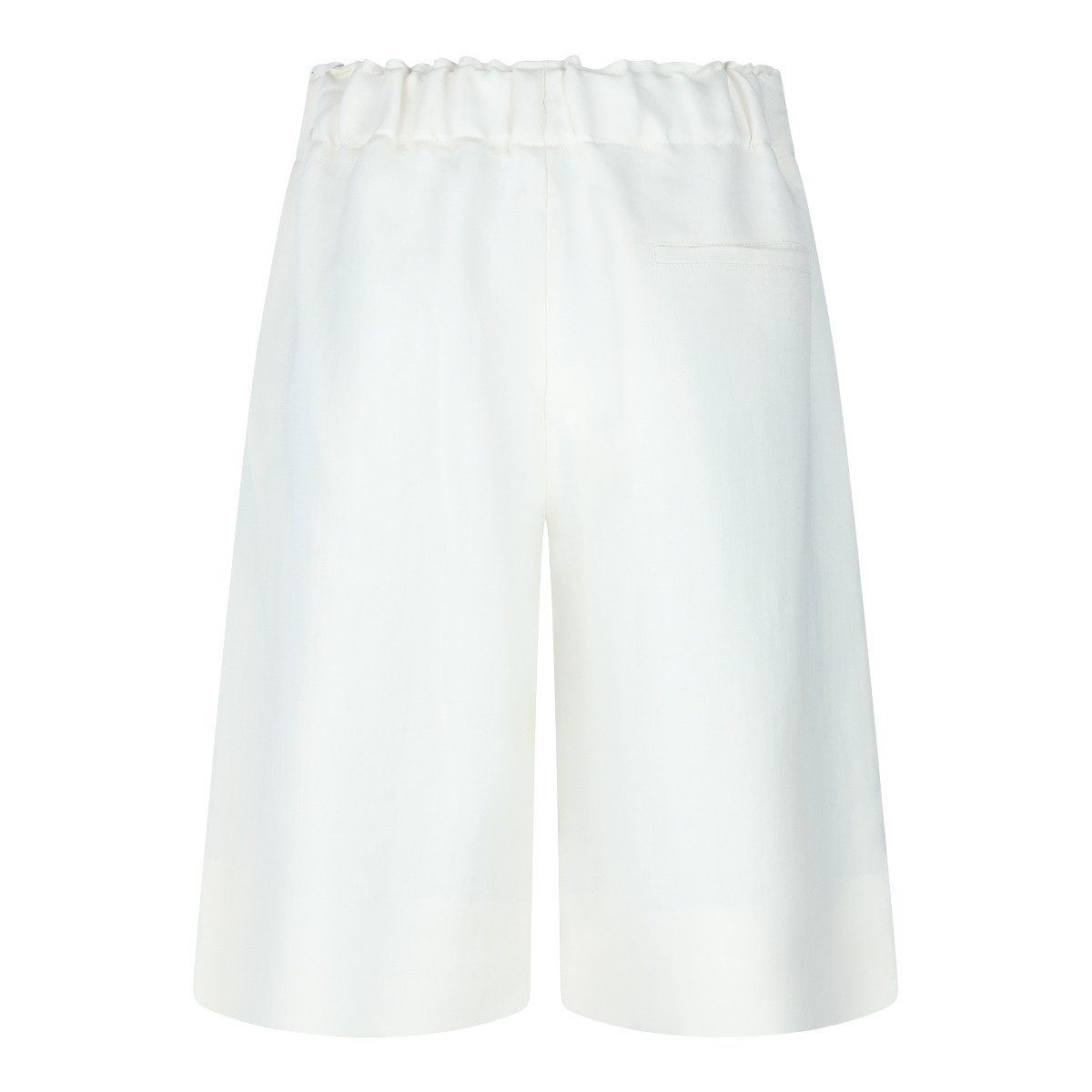 WHITE VISCOSE LINEN BLEND SHORTS