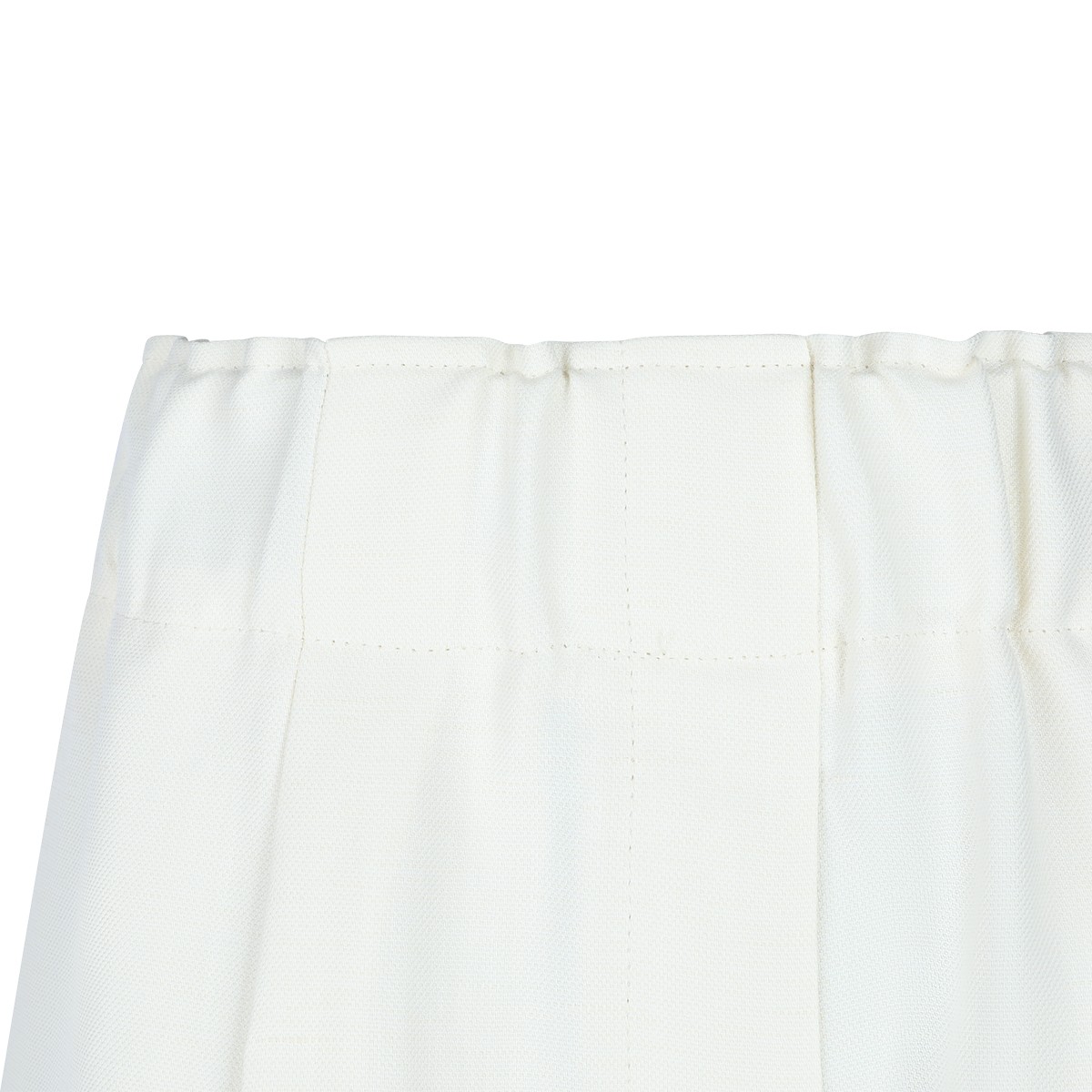 WHITE VISCOSE LINEN BLEND SHORTS