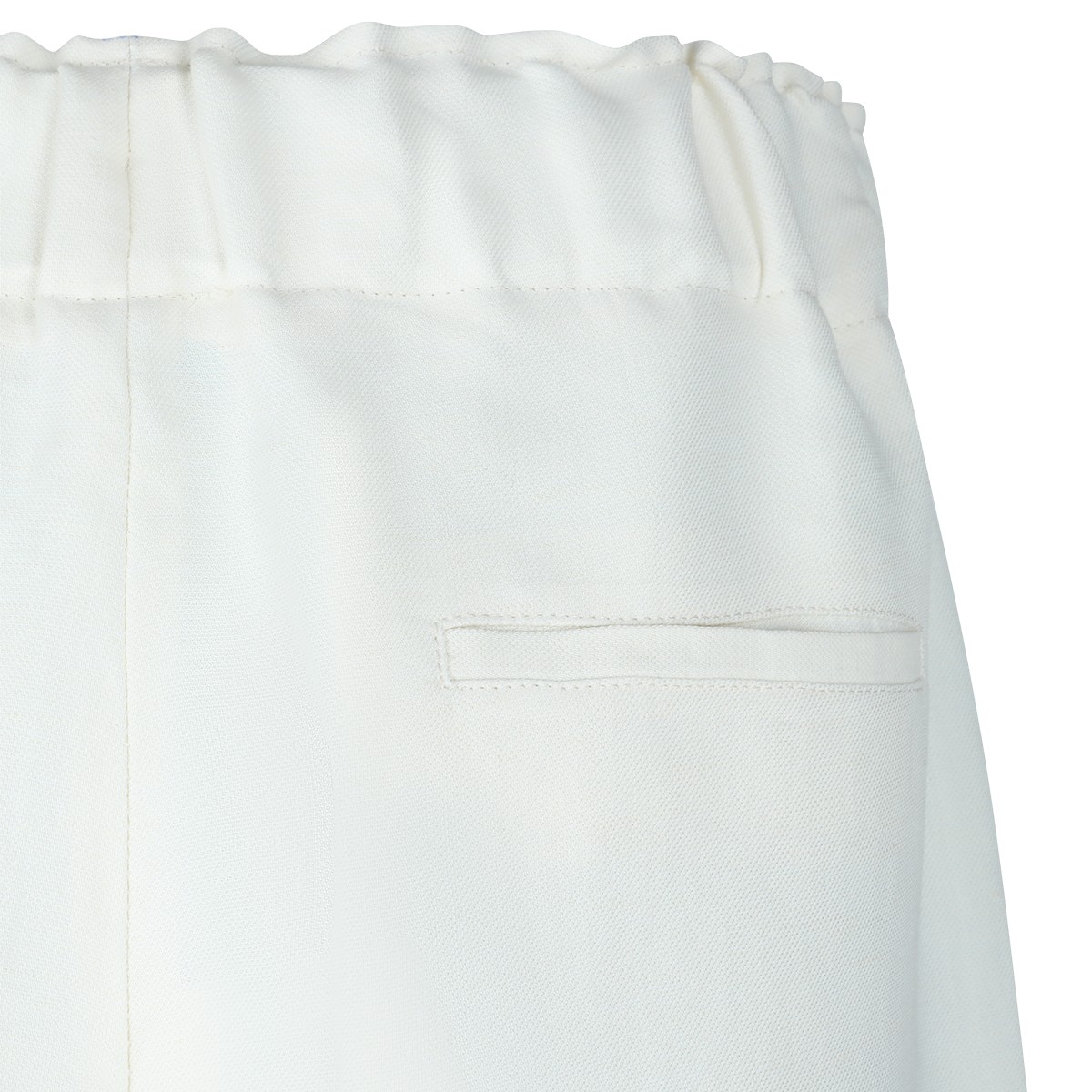 WHITE VISCOSE LINEN BLEND SHORTS