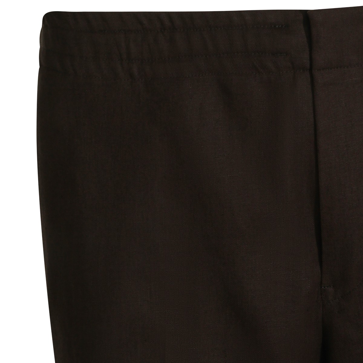 DARK BROWN LINEN SHORTS