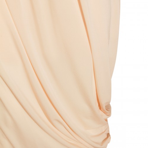 CREAM VISCOSE STRETCH LONG DRESS