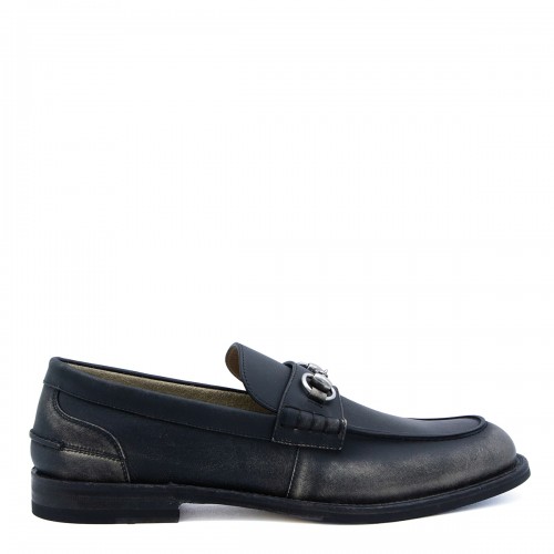 BLACK LEATHER LOAFERS