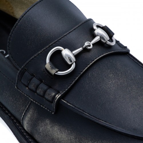 BLACK LEATHER LOAFERS