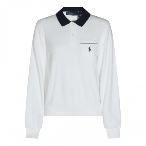 WHITE COTTON POLO SHIRT