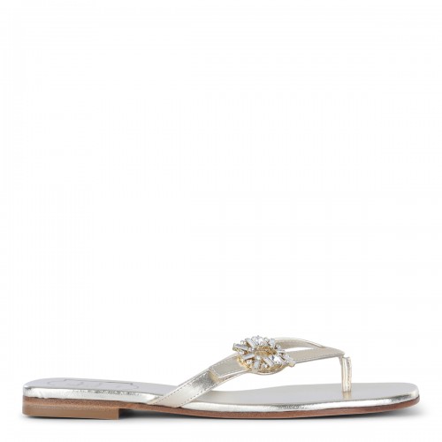 LIGHT GOLD LEATHER FLATS