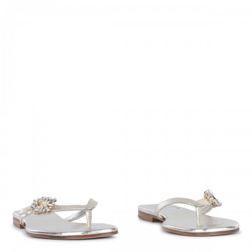 LIGHT GOLD LEATHER FLATS 2