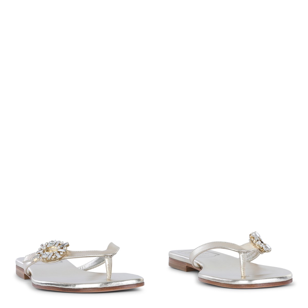 LIGHT GOLD LEATHER FLATS