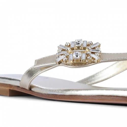 LIGHT GOLD LEATHER FLATS