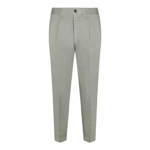 LIGHT GREEN COTTON LINEN BLEND PANT