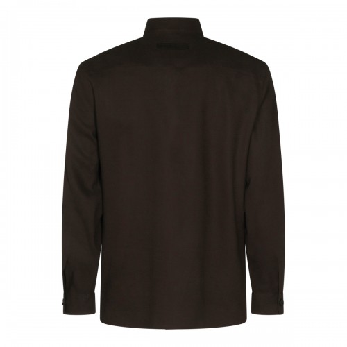 DARK BROWN LINEN CASUAL JACKET 2