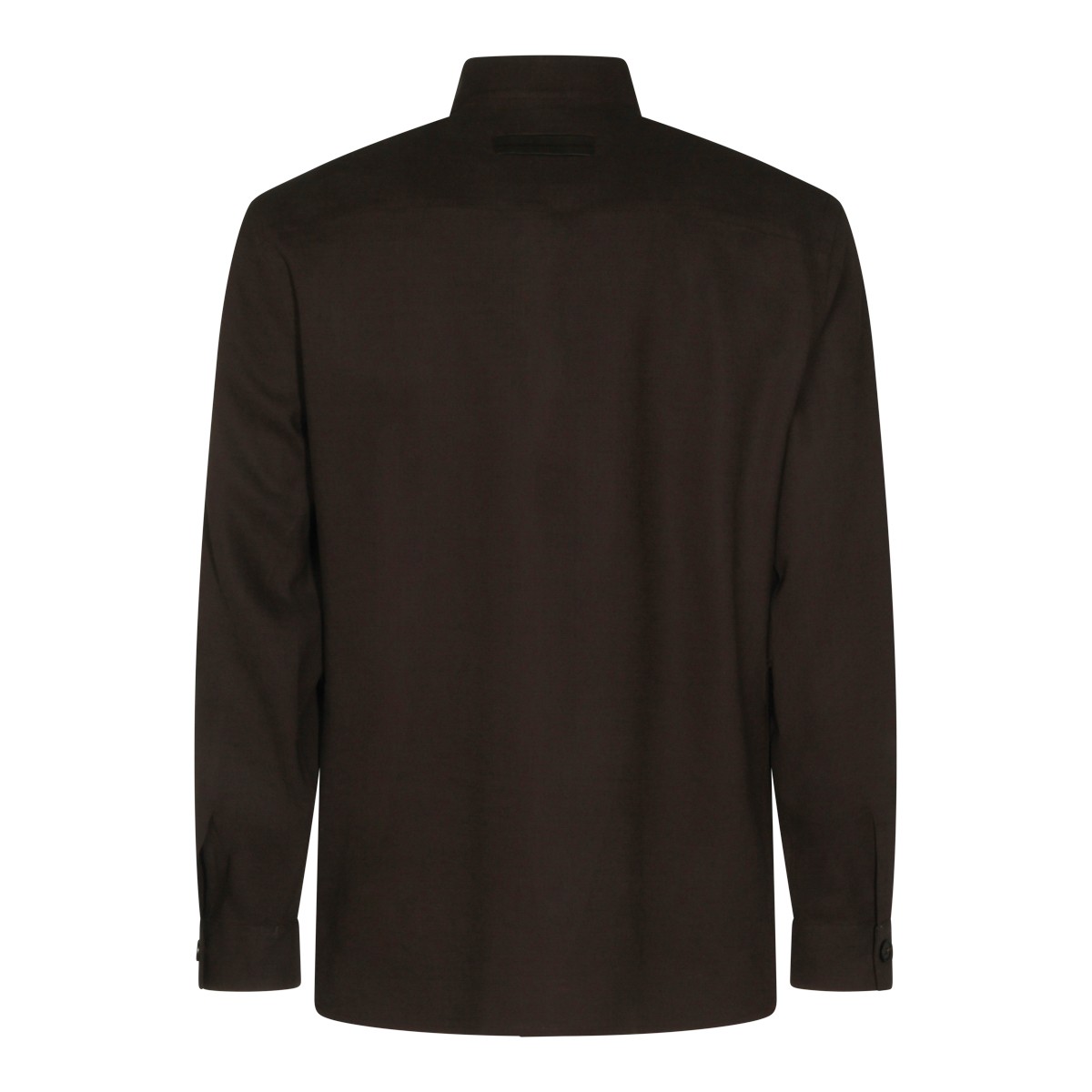 DARK BROWN LINEN CASUAL JACKET