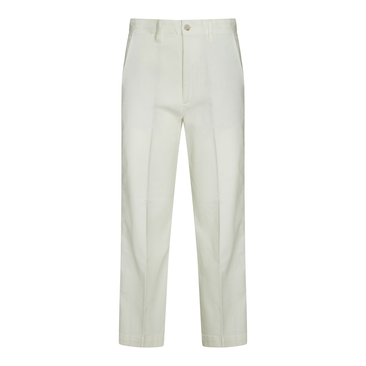 WARM WHITE COTTON STRETCH PANTS