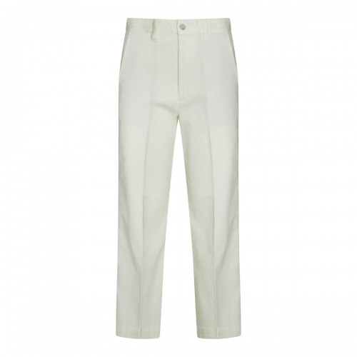 WARM WHITE COTTON STRETCH PANTS