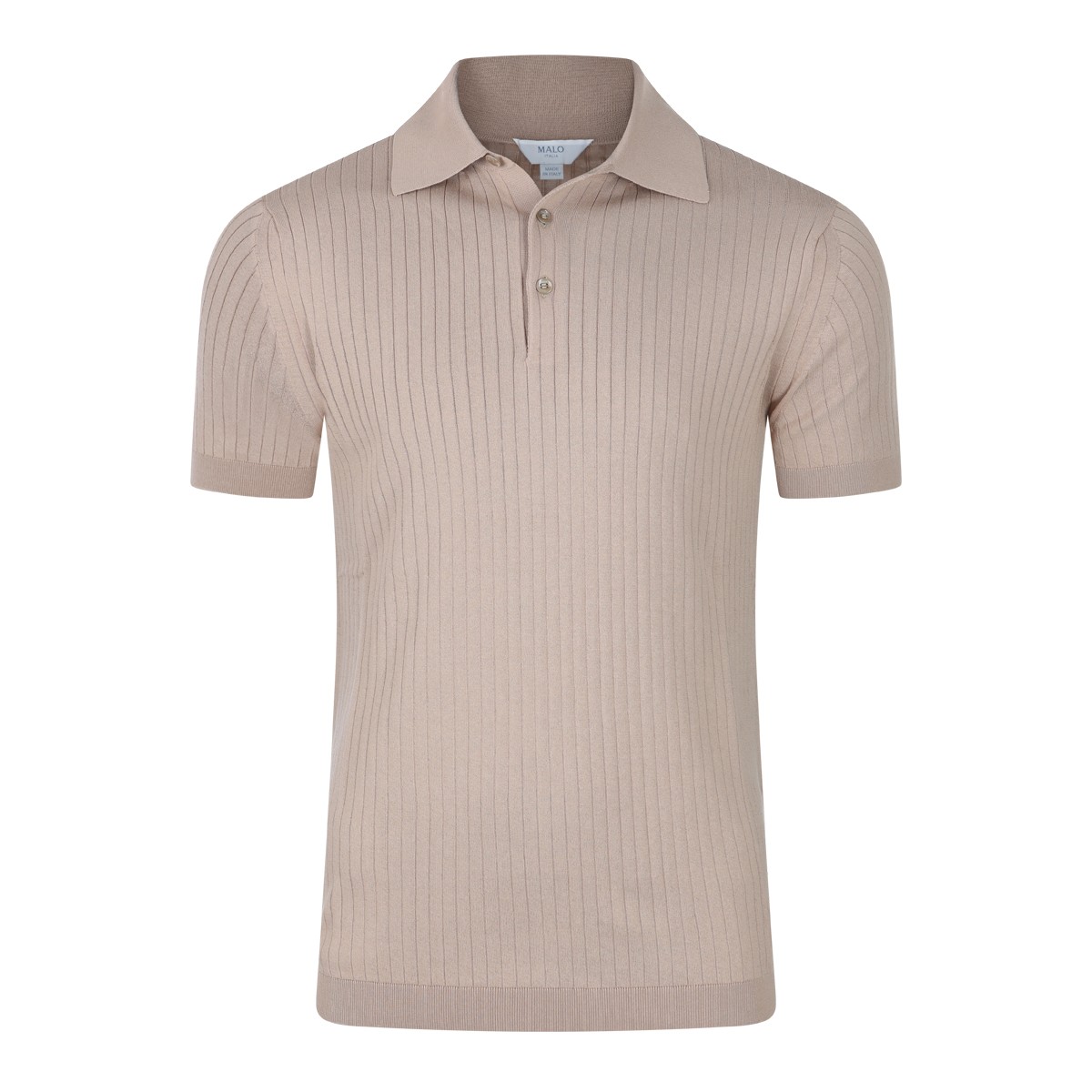 BEIGE COTTON POLO SHIRT