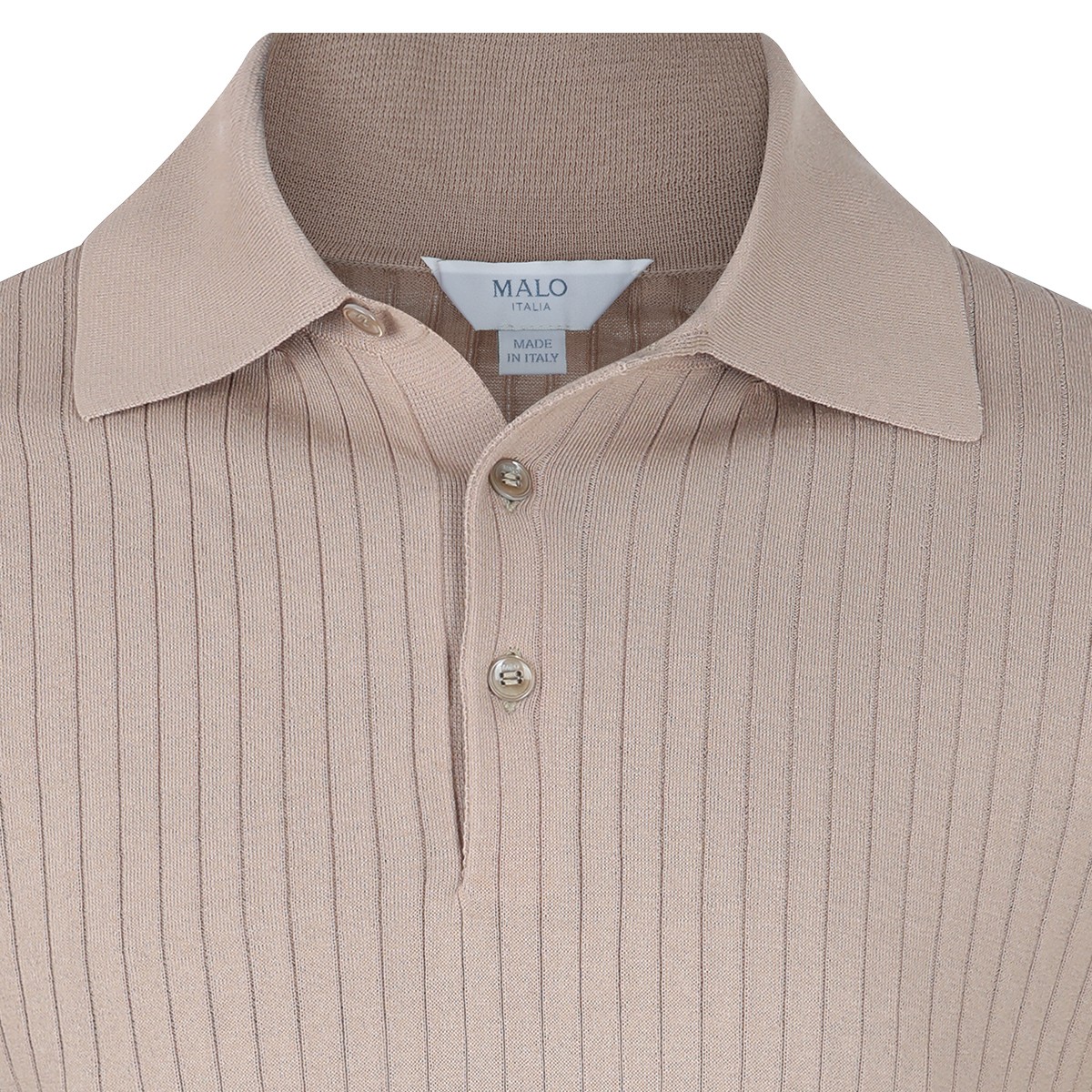 BEIGE COTTON POLO SHIRT