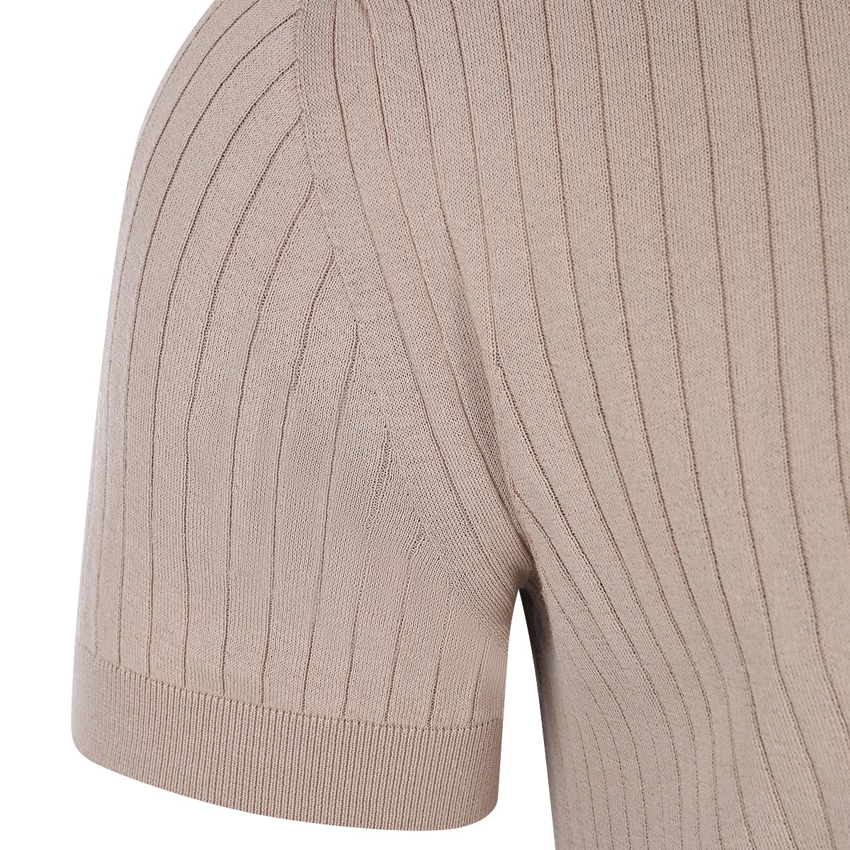 BEIGE COTTON POLO SHIRT