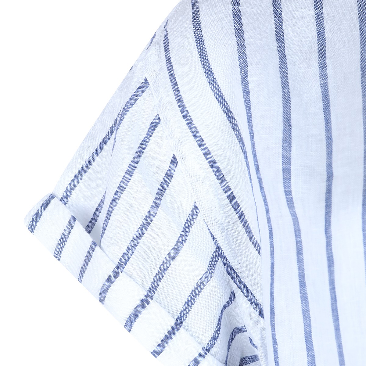 WHITE AND LIGHT BLUE LINEN DRESS