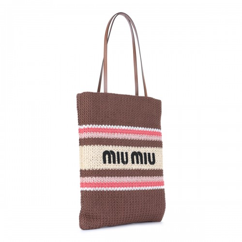 BROWN AND PINK COTTON TOTE 2