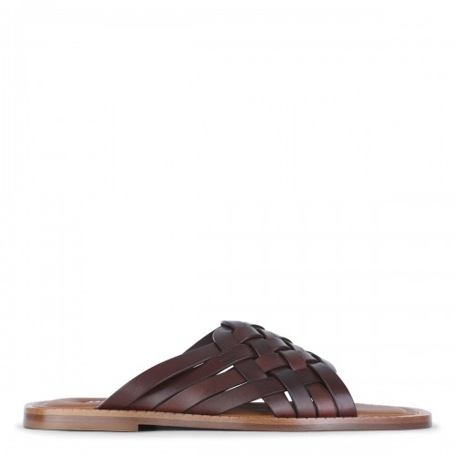 BROWN LEATHER FLATS