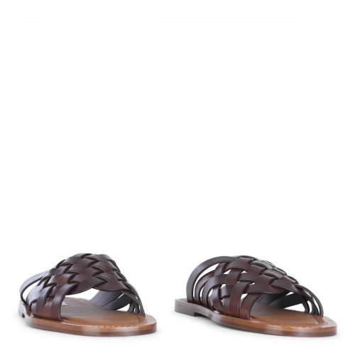 BROWN LEATHER FLATS