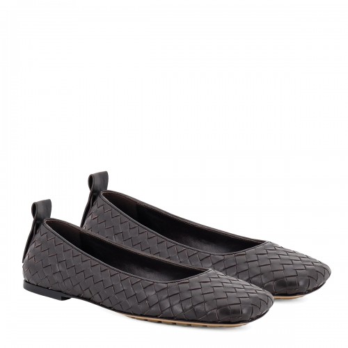 BLACK LEATHER LUCY FLATS