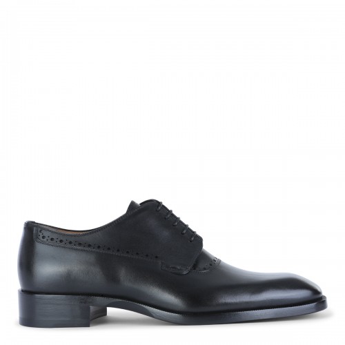 BLACK LEATHER LACE UP SHOES
