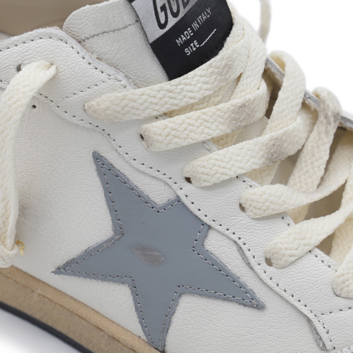 WHITE AND LIGHT BLUE LEATHER BALL...