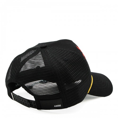 BLACK COTTON TRUCKER HAT