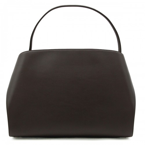 DARK BROWN LEATHER HUG SH M TOTE