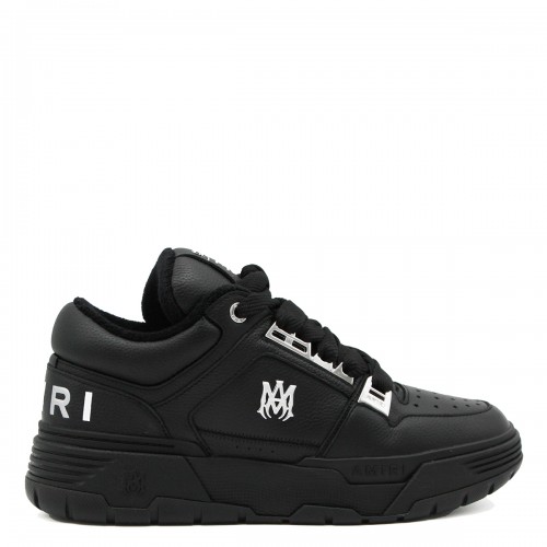 BLACK LEATHER METALLIC MA-1 SNEAKERS