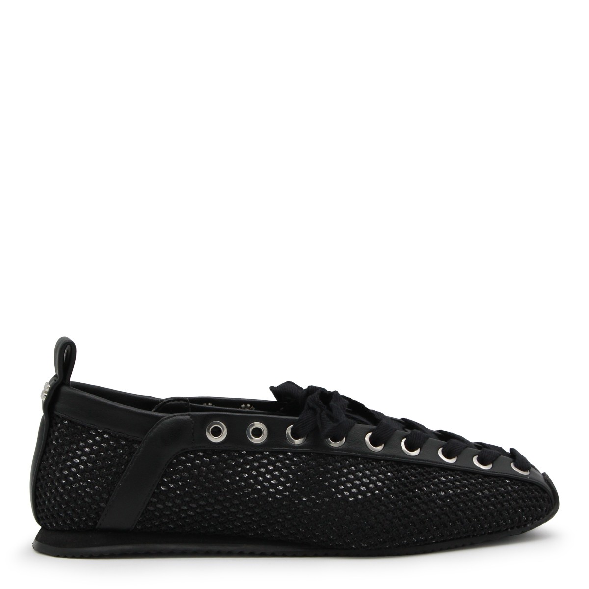 BLACK LEATHER FLATS