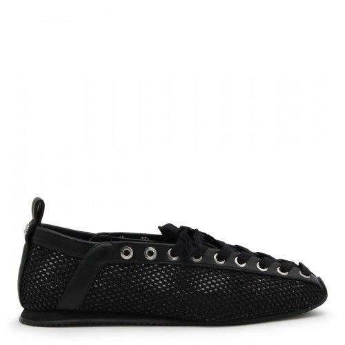 BLACK LEATHER FLATS