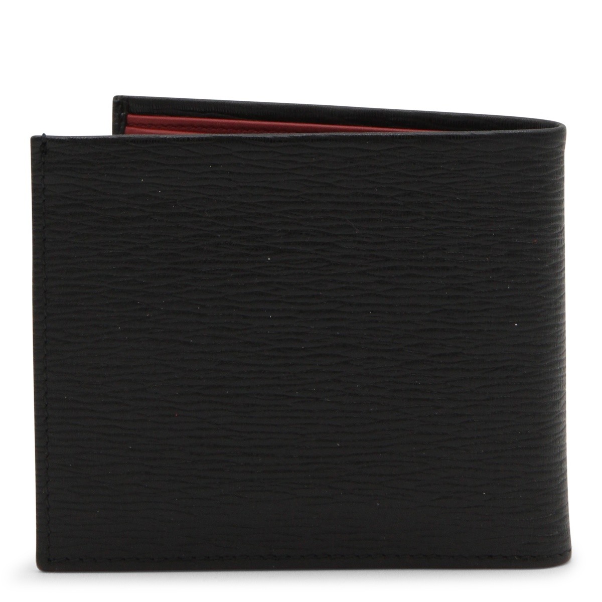 BLACK LEATHER GANCINI BIFOLD WALLET