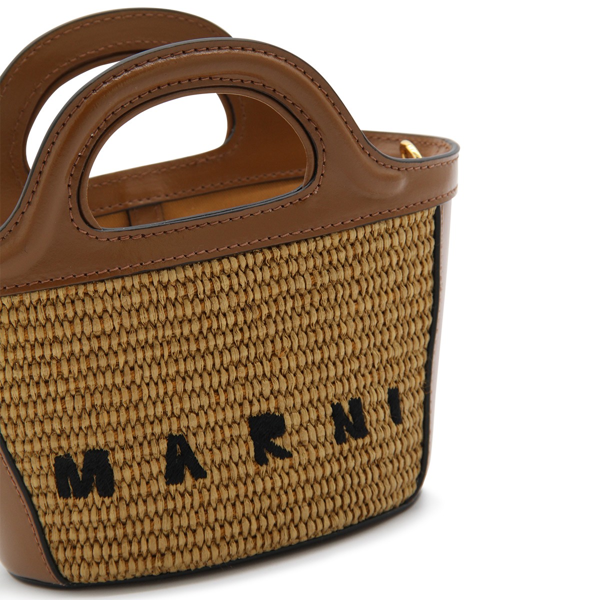 BROWN TROPICALIA MINI TOP HANDLE BAG
